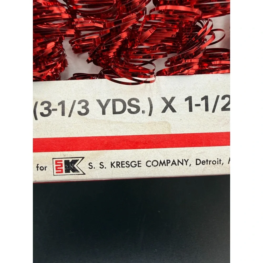 Kresge Rope Twist Metalized Red Christmas Garland NOS 60s Made In USA 10 FT